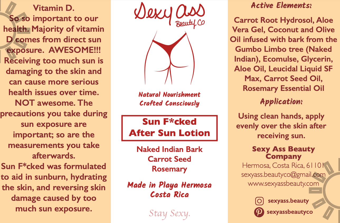 Natural lotion for sunburn in Costa Rica