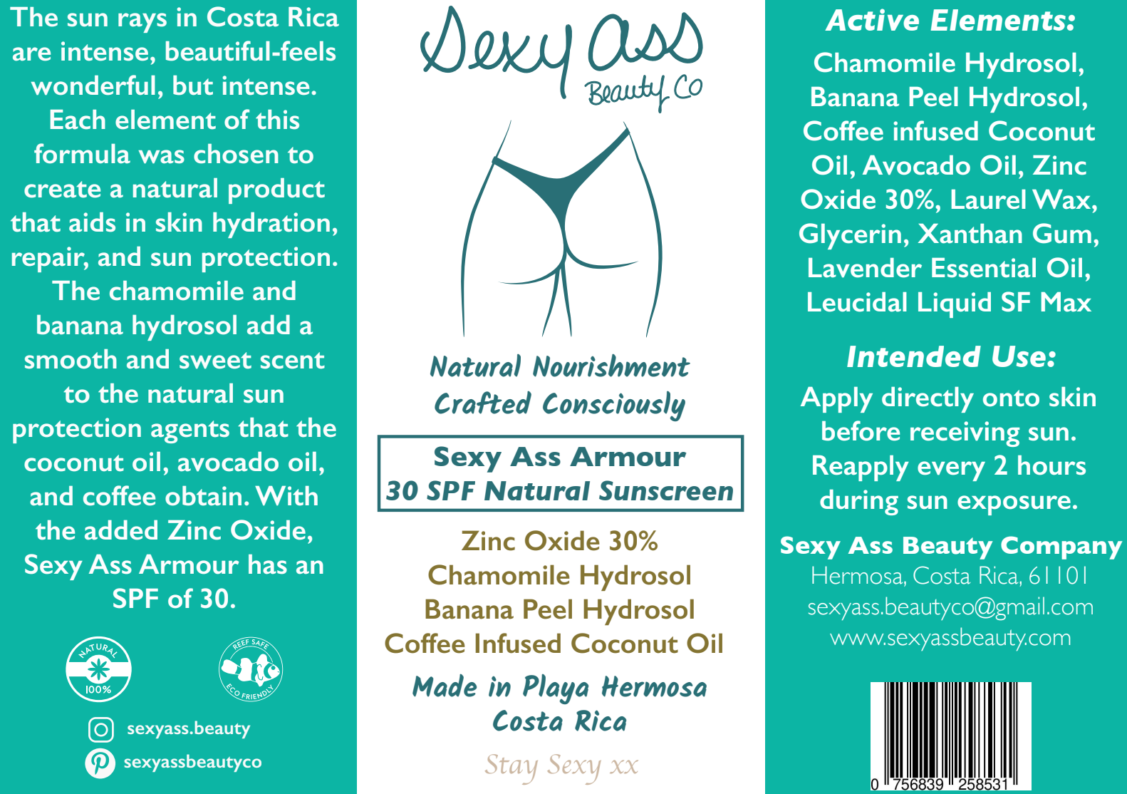 Natural Sunscreen SPF 30 Costa Rica